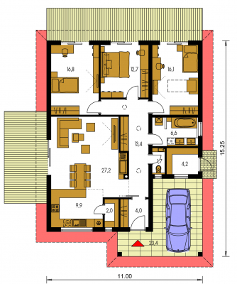 Floor plan of ground floor - BUNGALOW 228